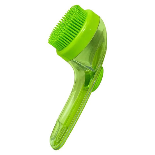 Pet Liquid Long Handle Press Bath Brush